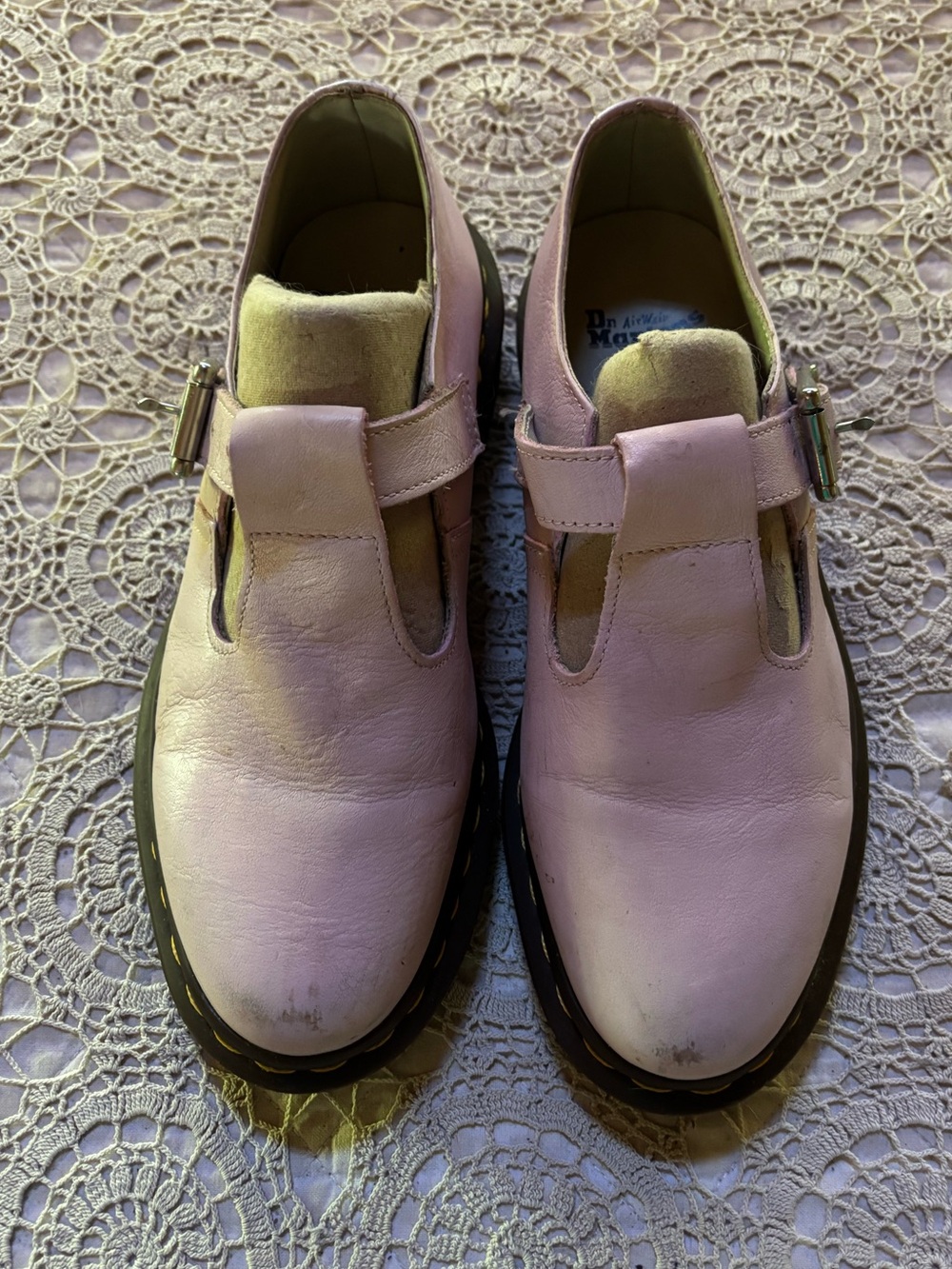 Dr. Martens Polley Light Pink Smooth Mary Jane Oxford Shoe Sz US 6/EU 37 - Picture 2 of 14